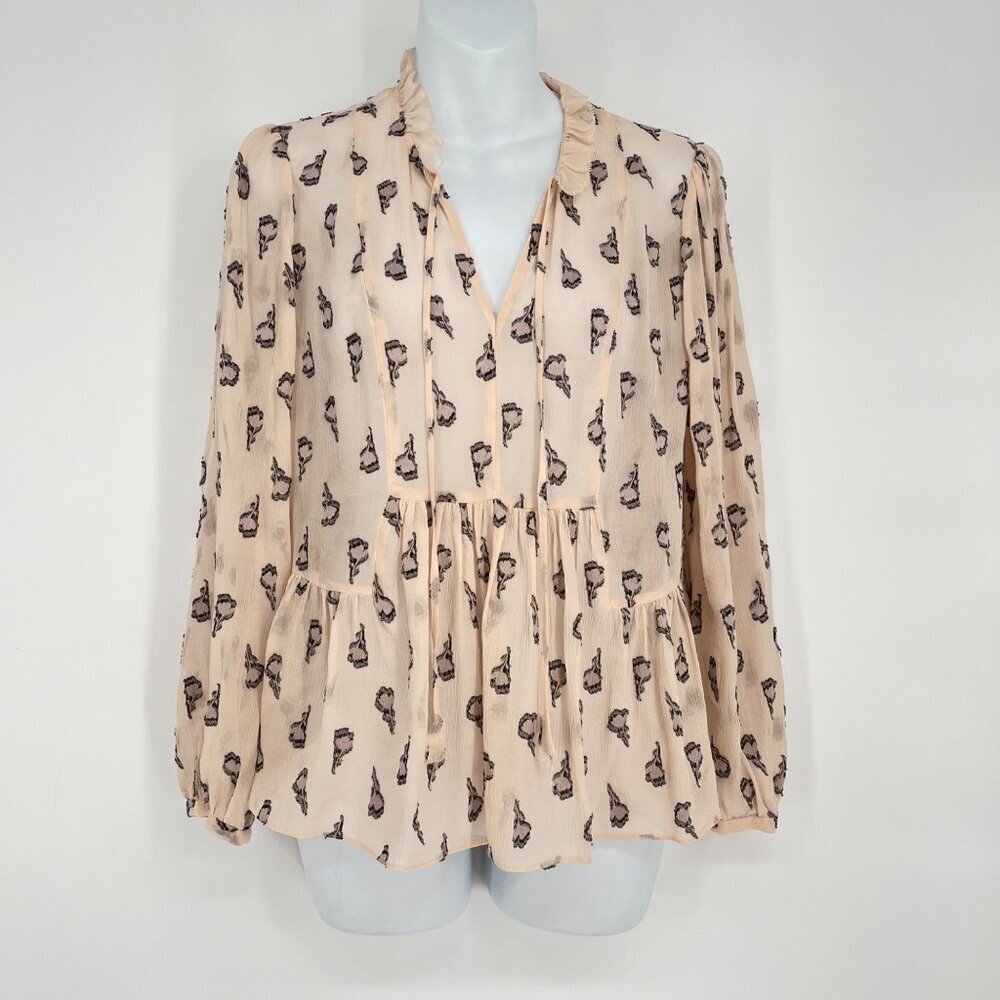 Rebecca Taylor Silk Tulips Blouse in the color Ballet Combo Size 4